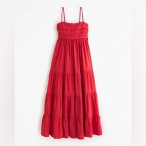 Red Maxi Dress with Spaghetti Straps